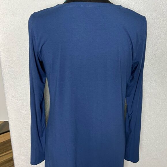 Eileen Fisher Long Sleeve Blue Tunic Blouse Casual  Sz small - Picture 7 of 15